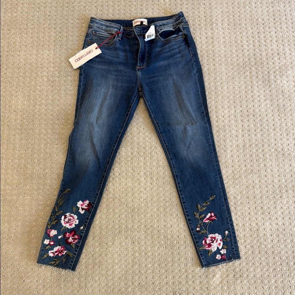 DRIFTWOOD Dark Blue Floral Skinny Jeans